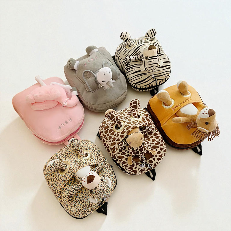 Collection de sacs à dos bébé en forme d’animaux en peluche