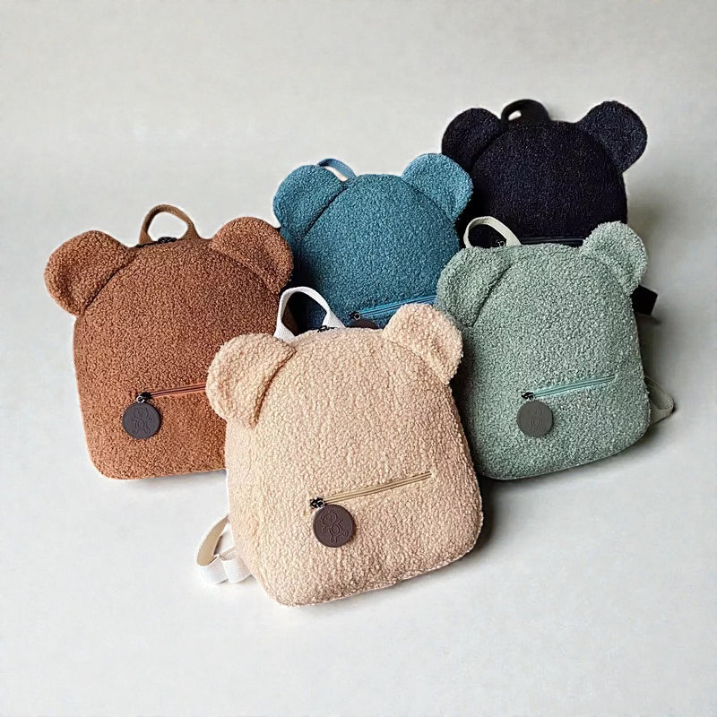 Sac enfant maternelle Teddy Cloud en peluche beige, format doux et rassurant pour les petits differentes couleurs