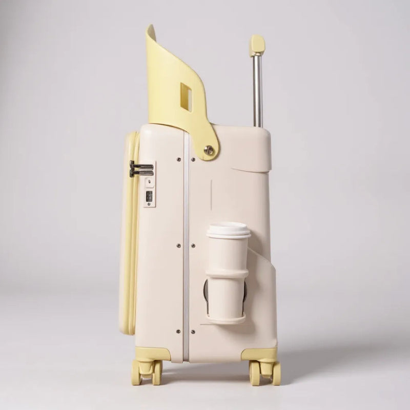 valise enfant avec assise beige visuel cote