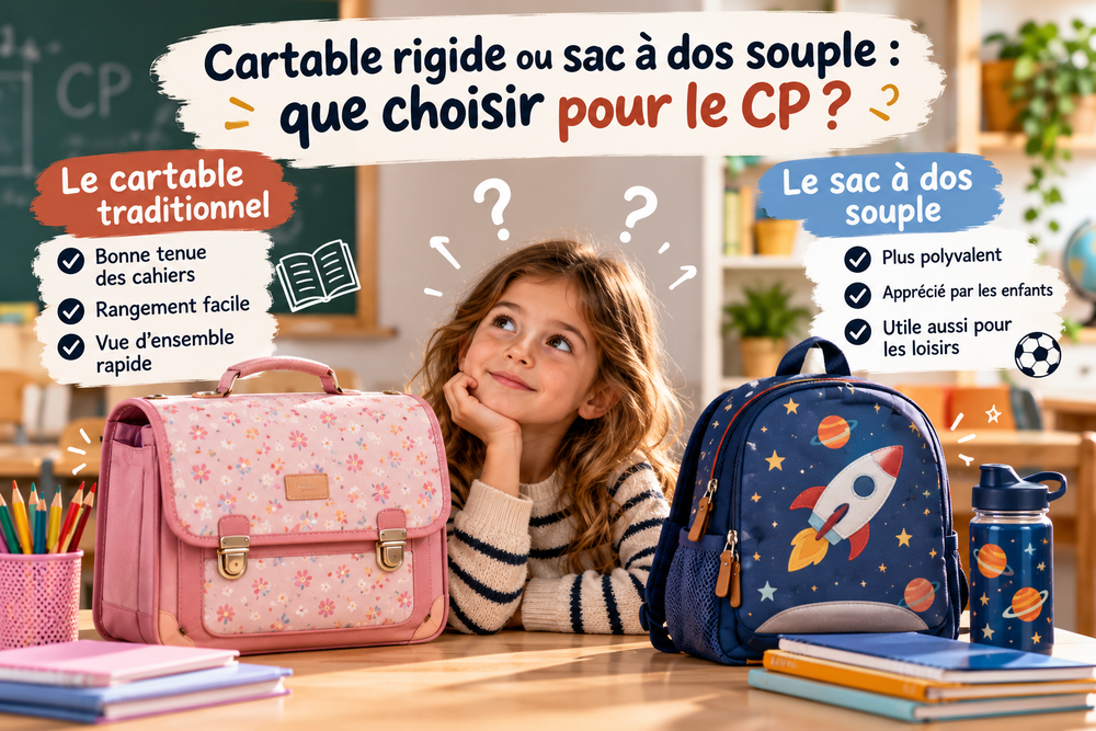 Cartable rigide ou sac à dos CP : comparatif pour choisir le modèle adapté à l’entrée à l’école primaire