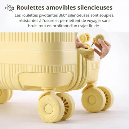 Valise cabine enfant 4 roues 360° – Édition Jaune | Autonomie dès 4 ans