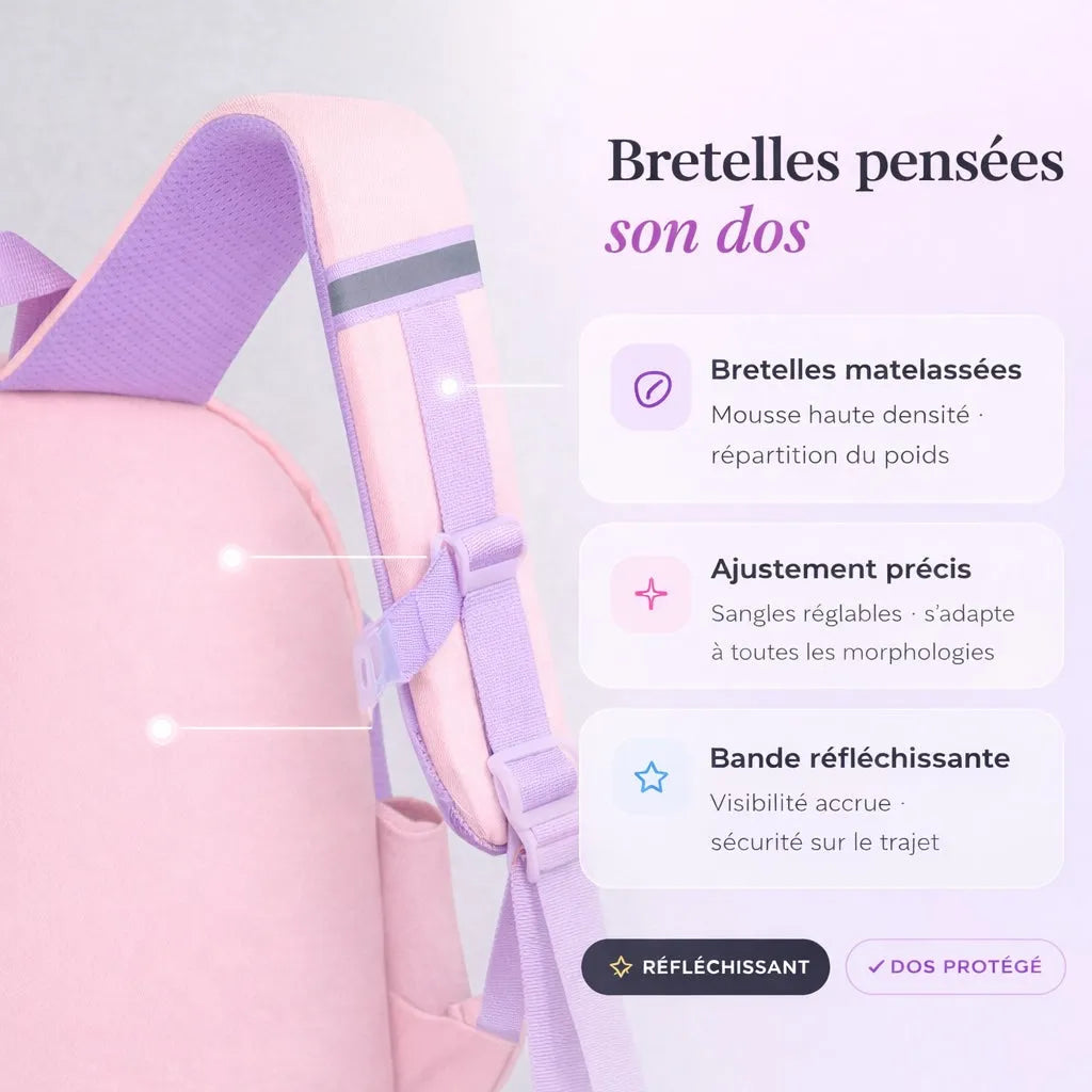 Cartable arc en ciel fille visuel bretelle 