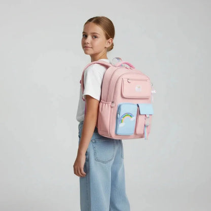 Cartable enfant arc en ciel fille visuel porté