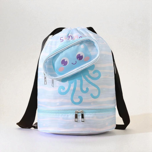 Sac enfant étanche avec séparation motif Poulpe