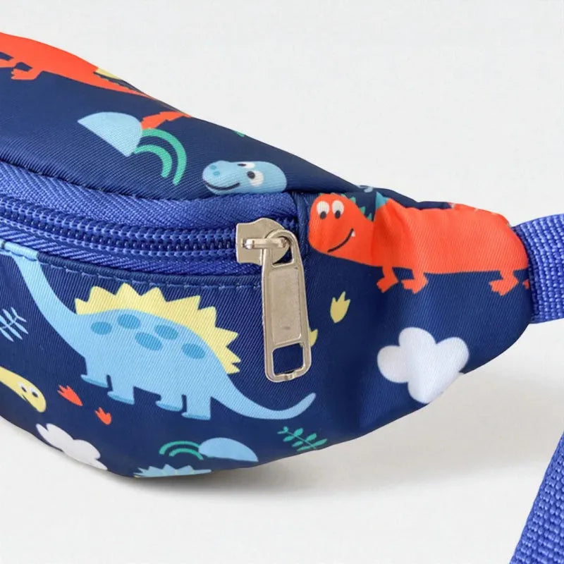 SAC BANANE BLEU DINOSAURE DETAIL