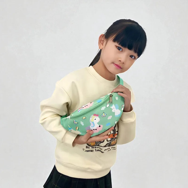 SAC BANANE VERT DINOSAURE FILLE