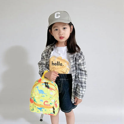 SAC DINO BEBE JAUNE FACE MAIN