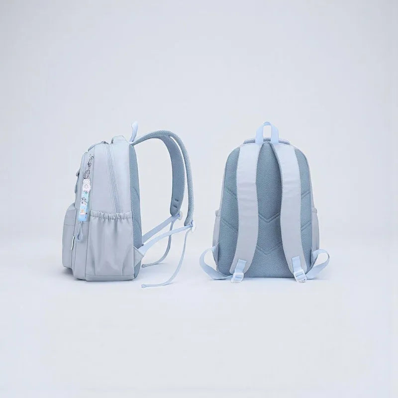 SAC ENFANT CHAT HEUREUX BLEU PROFIL DOS