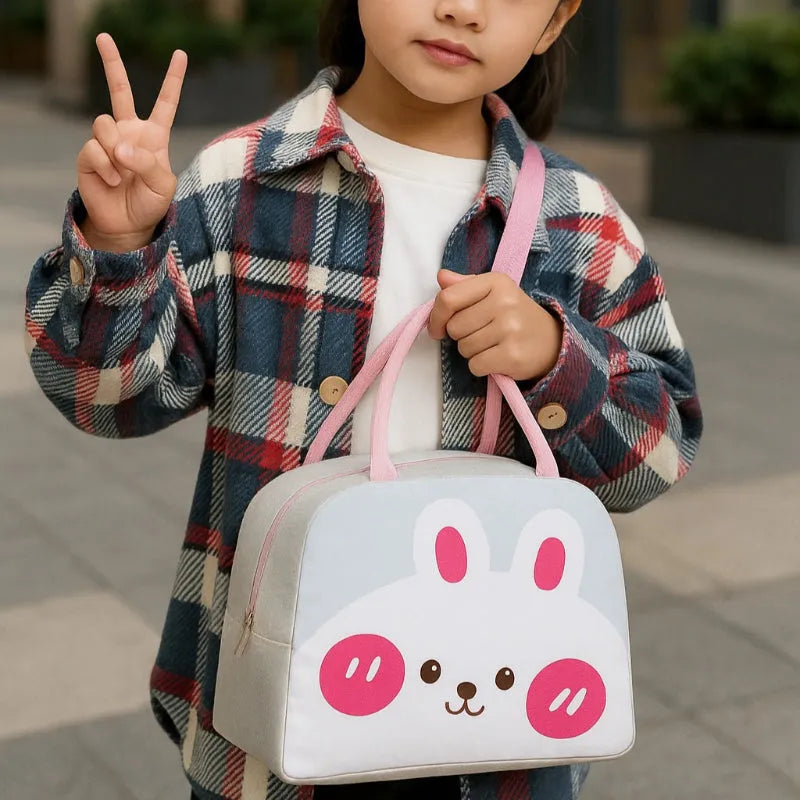 SAC ISOTHERME LAPINOU DANS LES MAIN D'UNE FILLE