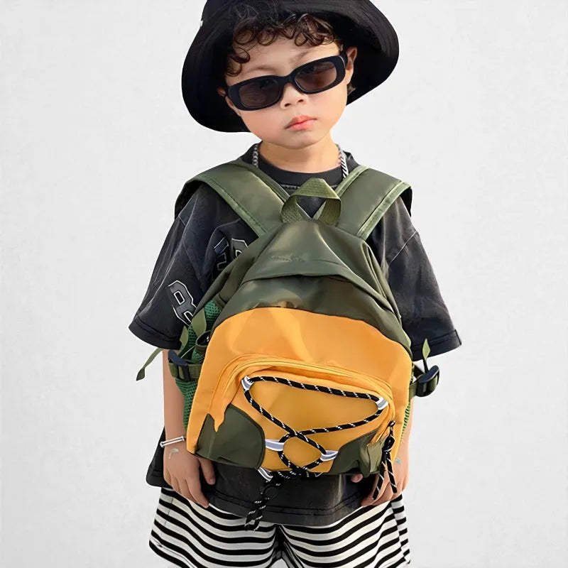 SAC RANDONNEE ENFANT JAUNE DE FACE