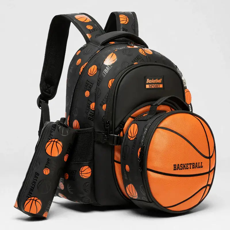Sac a dos enfant 8 ans garcon – Édition Basketball avec lunch box et trousse