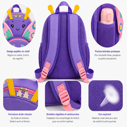 Sac à dos fille maternelle papillon violet informations 