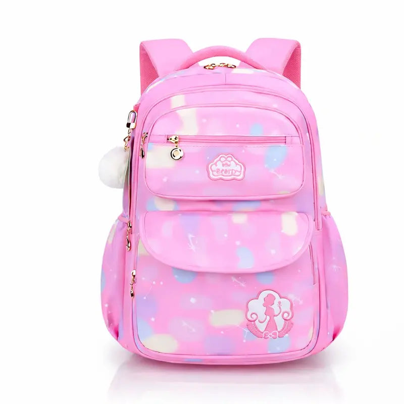 Sac a dos primaire fille arc en ciel visuel face 