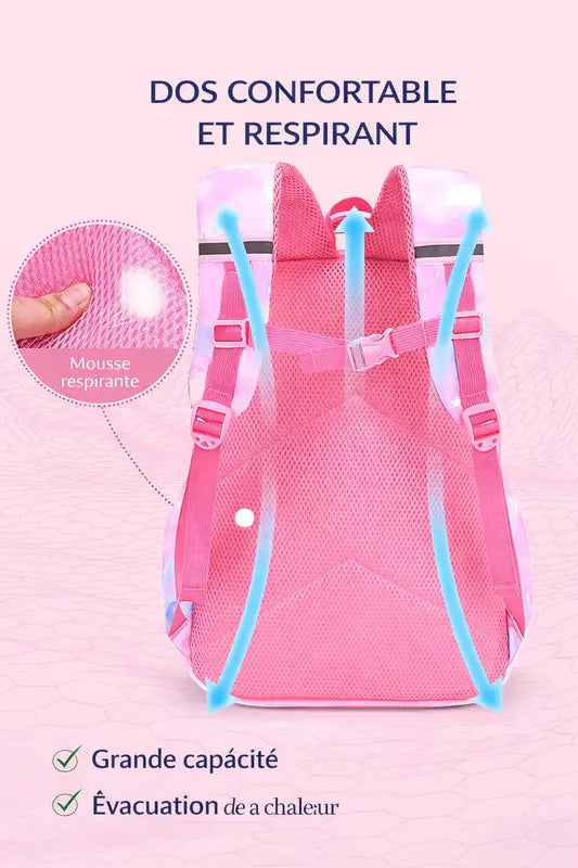 Sac a dos primaire fille arc en ciel visuel confort