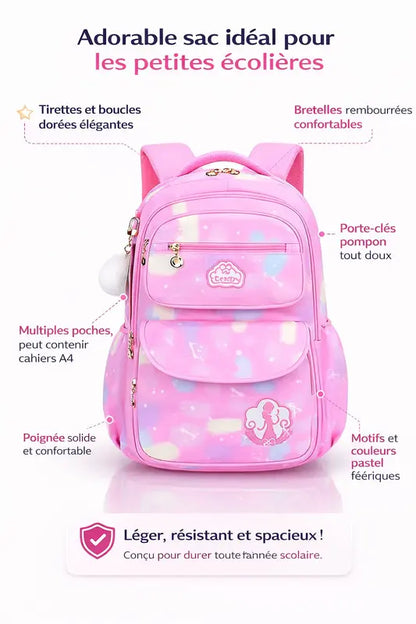 Sac a dos primaire fille arc en ciel visuel description 
