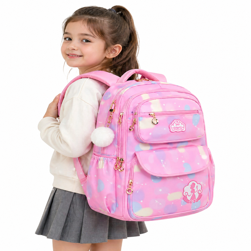 Sac a dos primaire fille arc en ciel visuel porte