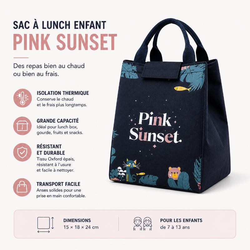 Sac a lunch enfant isotherme detail