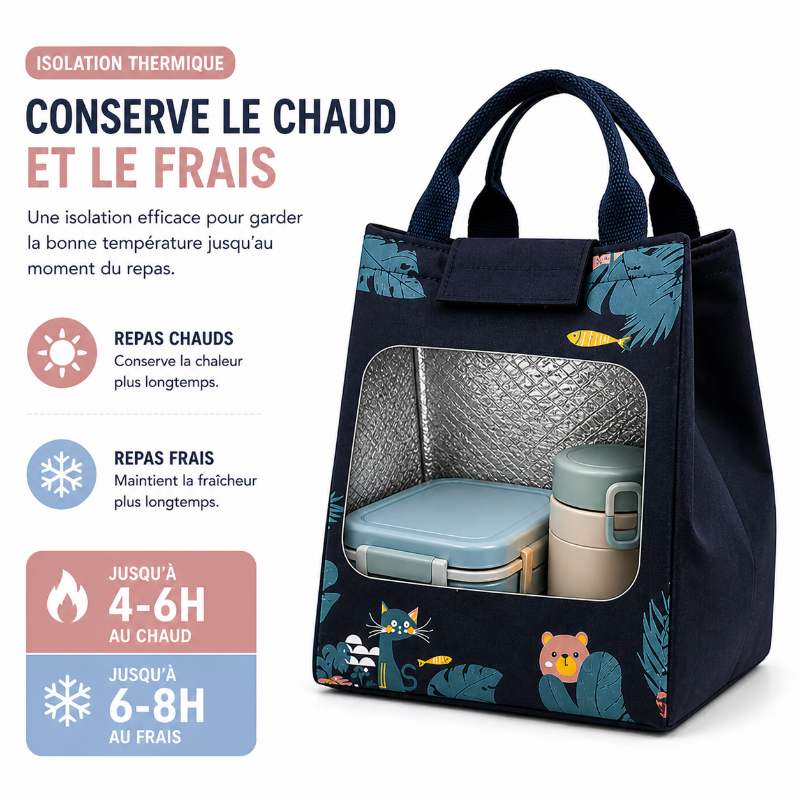 Sac a lunch enfant isotherme conservation 