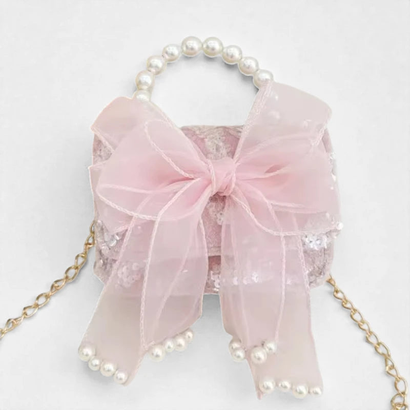 Sac a main enfant fille Rose Perle vue de face