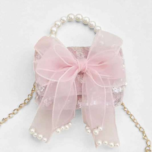 Sac a main enfant fille Rose Perle vue de face