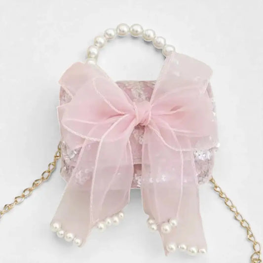 Sac a main enfant fille Rose Perle vue de face