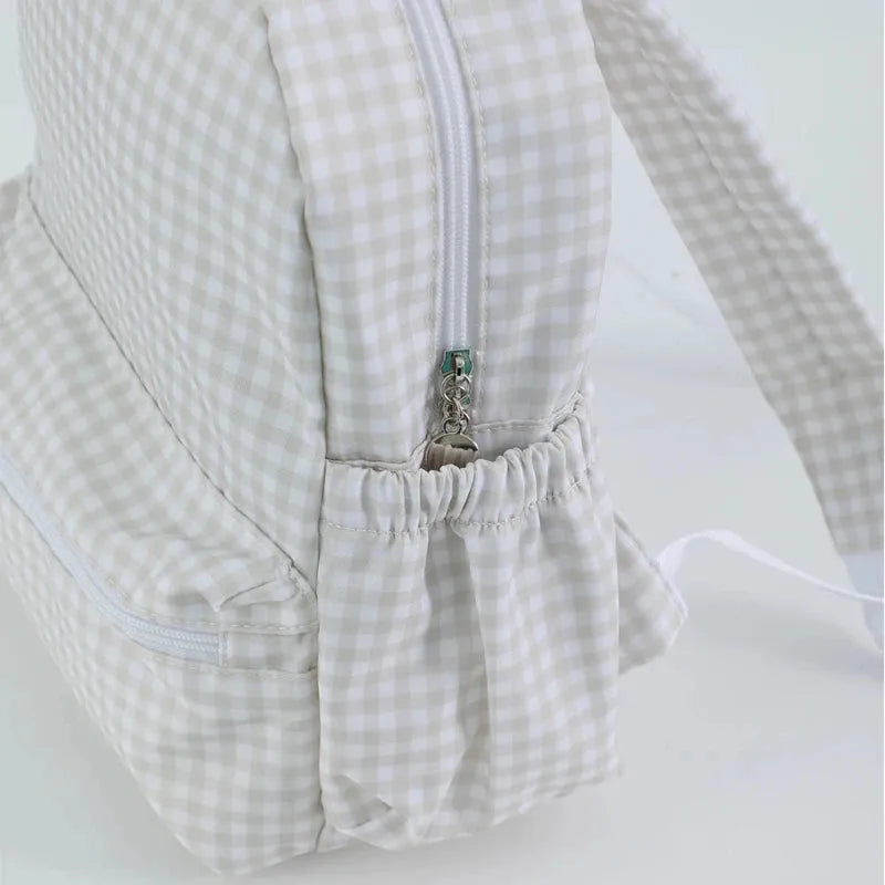 Sac carreaux beige poche