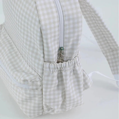 Sac carreaux beige poche