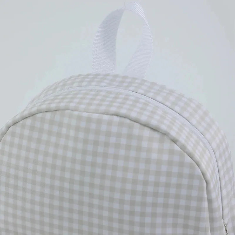 Sac carreaux beige sangle