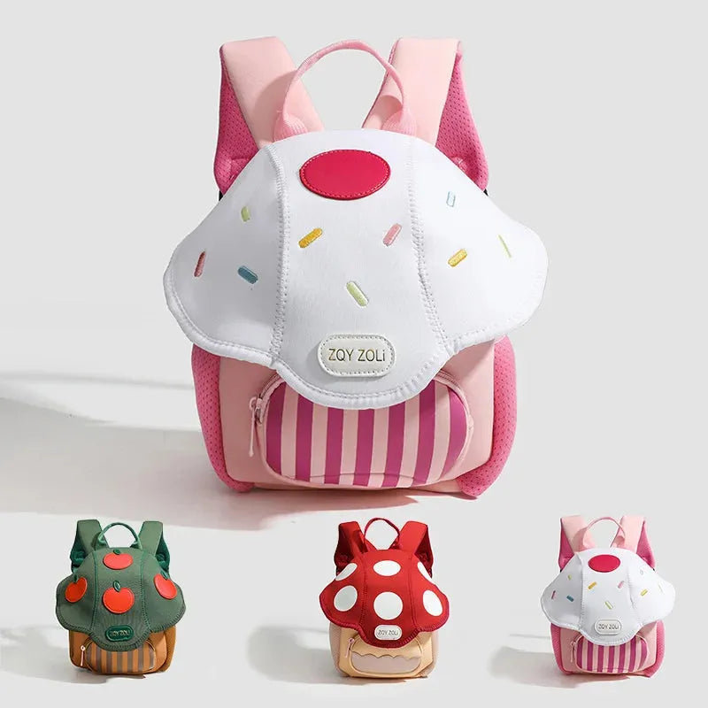 Sac champignon rose rouge vert
