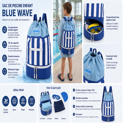 Sac de piscine enfant bleu marin visuel infos 