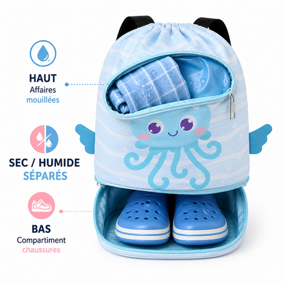 Sac de piscine enfant motif poulpe separation 