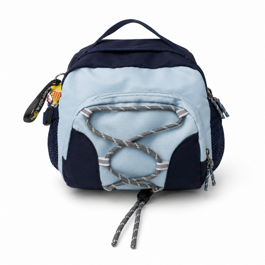 Sac à dos de randonnée enfant bleu clair et bleu foncé 
