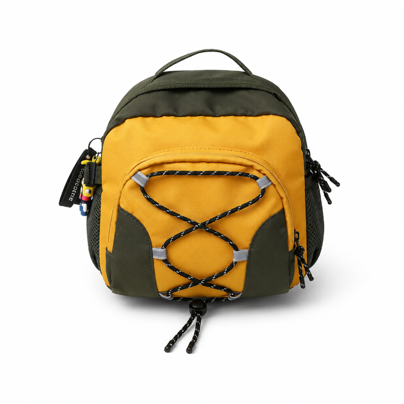  Sac à dos de randonnée enfant jaune et kaki 