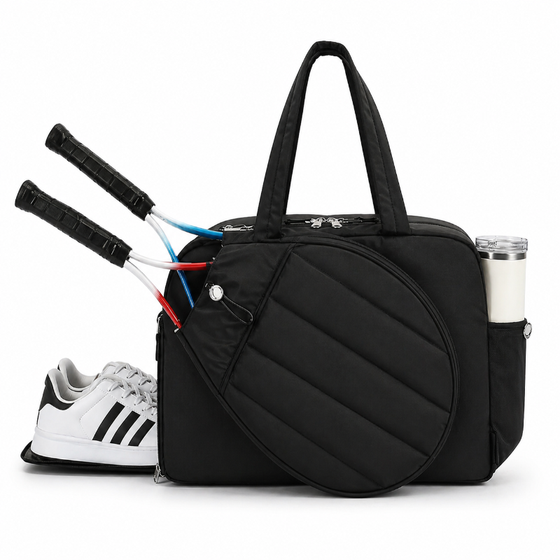 Sac de tennis enfant noir face 