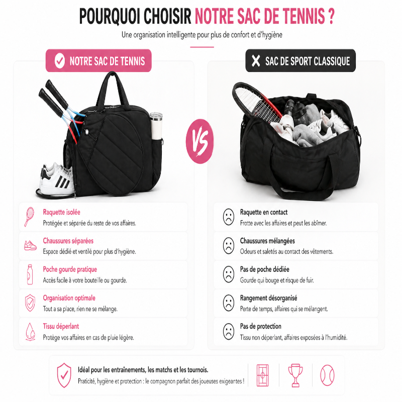 Sac de tennis enfant noir visuel choix 