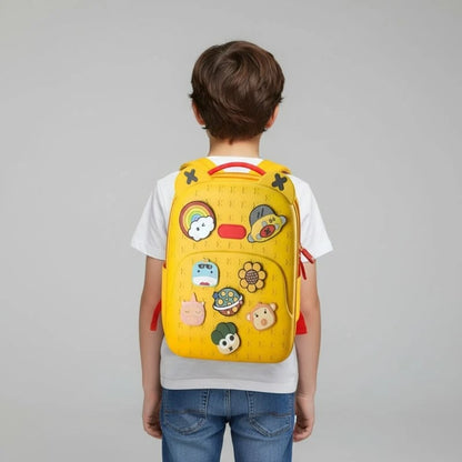 Sac de voyage enfant jaune dos 