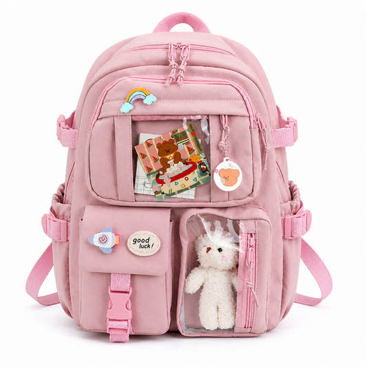 Sac de voyage enfant rose face 
