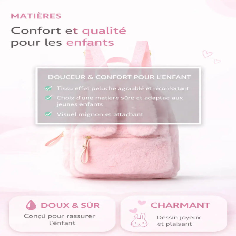 Sac de voyage fille lapin rose visuel detaillé