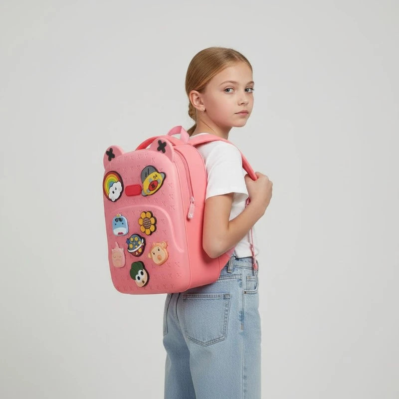 Sac de voyage fille rose porté