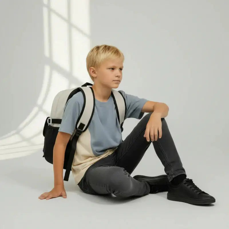 Sac à dos cartable enfant Modèle Letter Oxford enfant assis