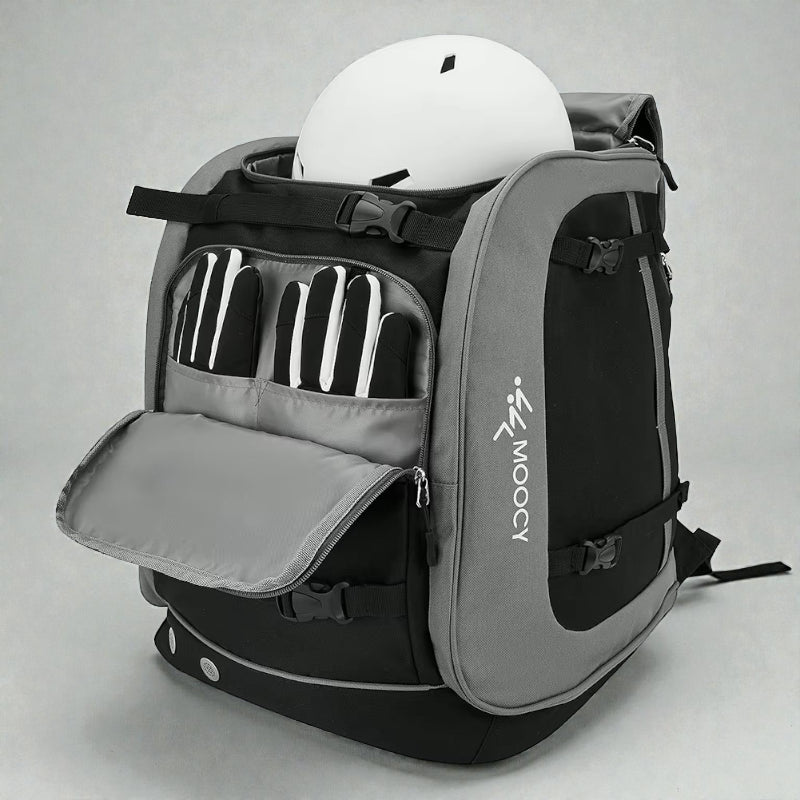 Sac à dos de ski ado grand format avec compartiments intégrés casque et gant