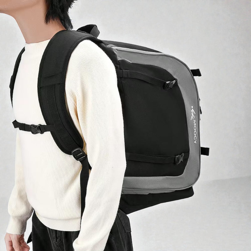 Sac à dos de ski ado grand format avec compartiments intégrés porté profil