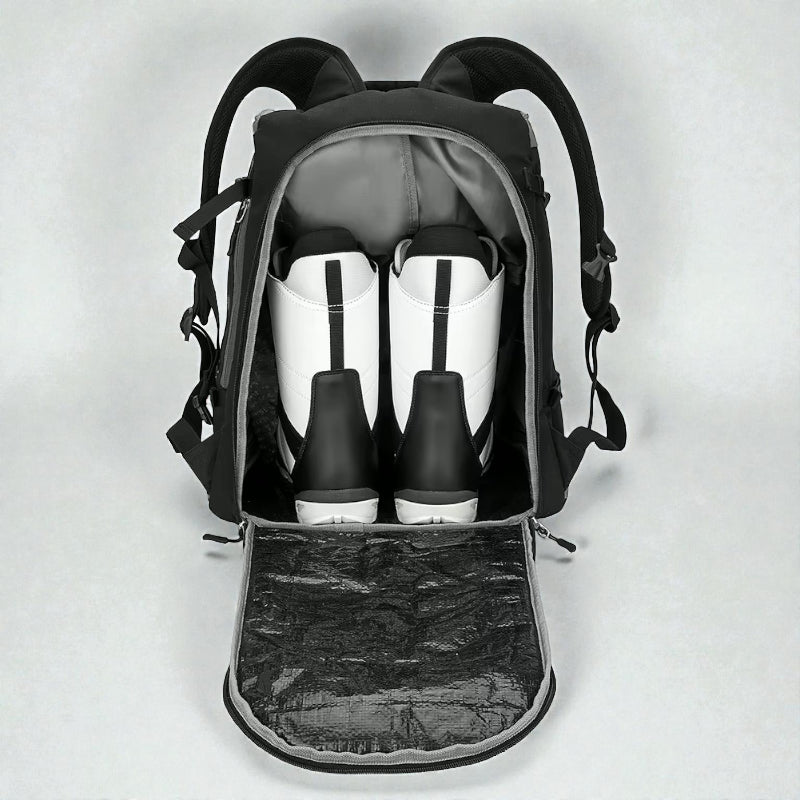 Sac à dos de ski ado grand format avec compartiments intégrés vue interieur