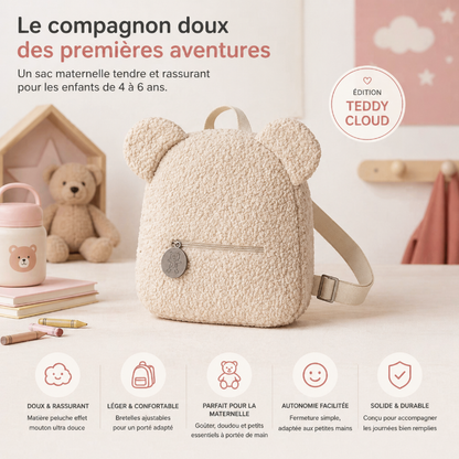 Sac enfant maternelle teddy cloud visuel details 