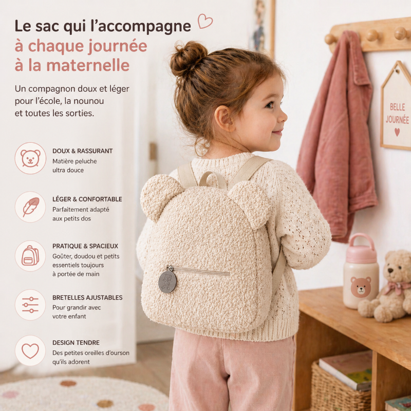 Sac enfant maternelle teddy visuel dos 