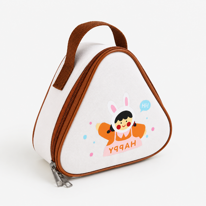 Sac goûter enfant Bella Lapin blanc et marron avec doublure isotherme 