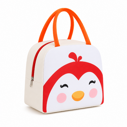 Sac isotherme enfant penguin rouge avec poignées orange
