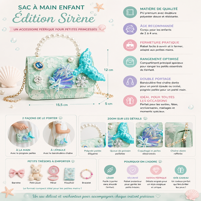 Sac à main fille sirene visuel detals
