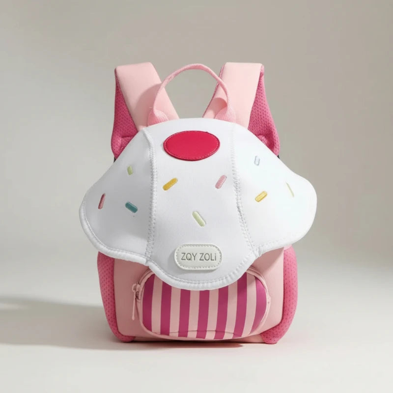 Sac maternelle champignon rose face 