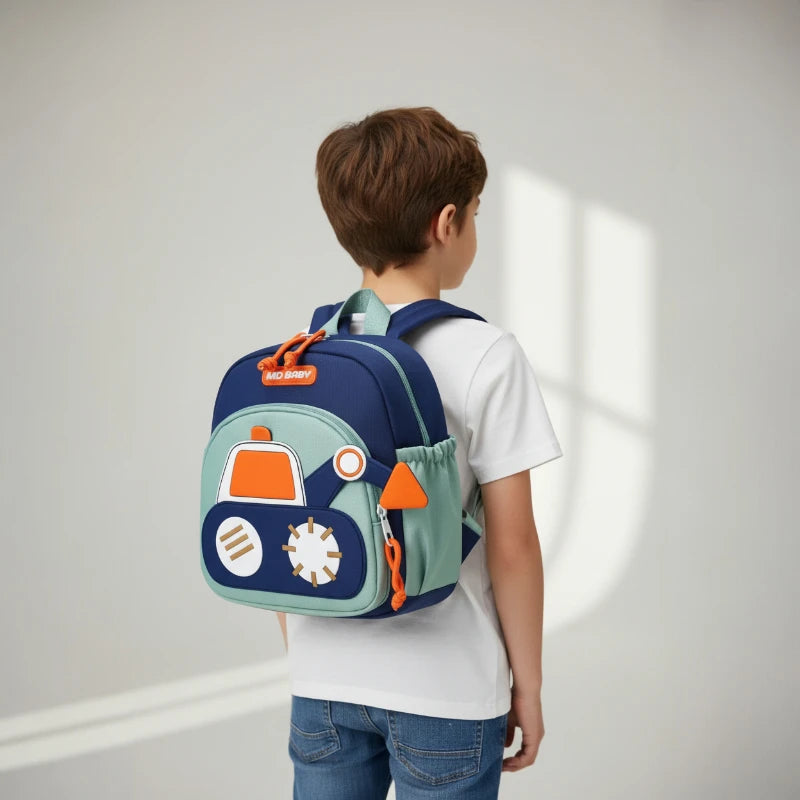 Sac enfant maternelle 2–5 ans – Idéal première rentrée | Modèle Chantier Bleu